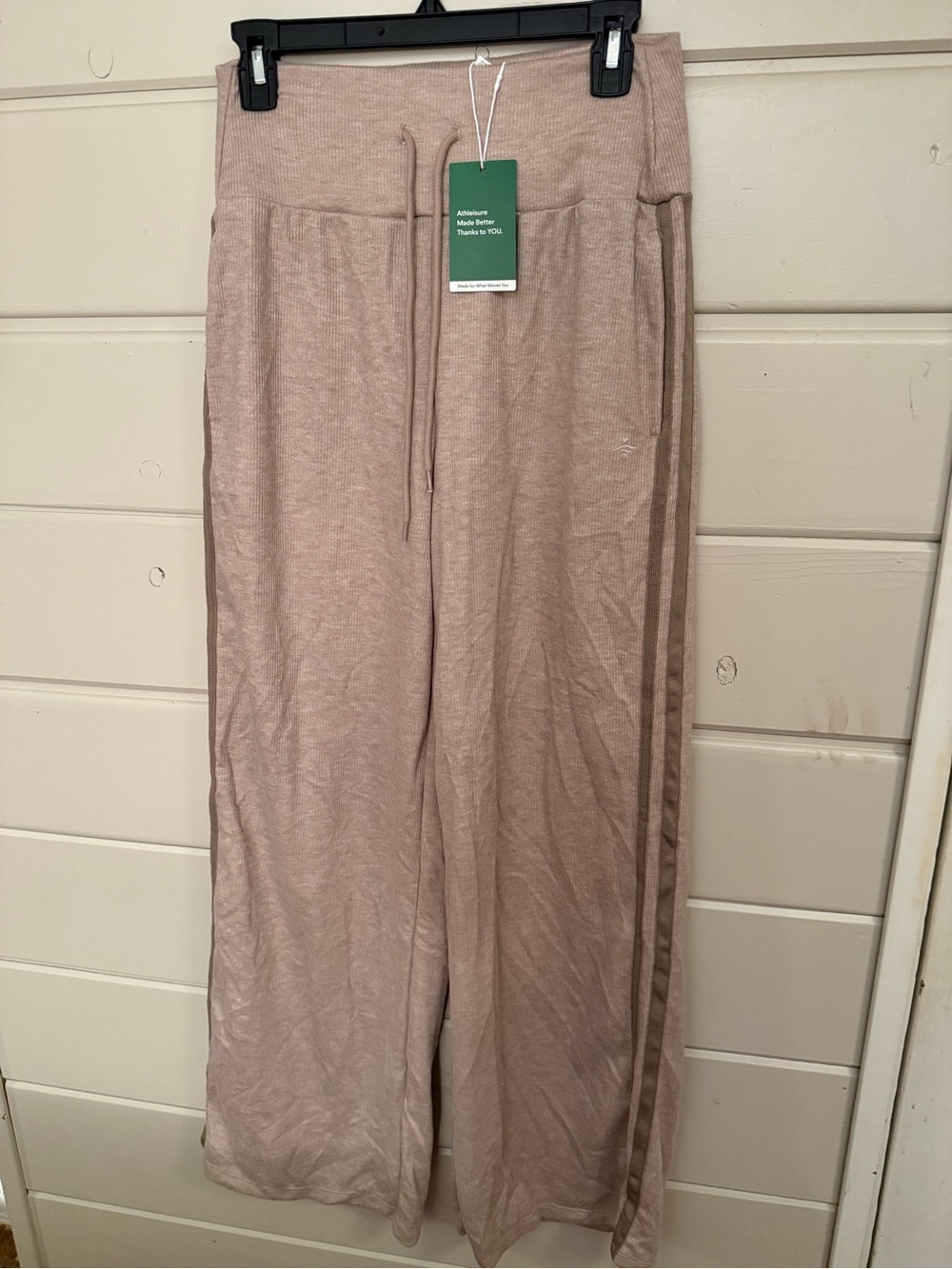 HALARA Dusty Rose Wide-Leg Drawstring Joggers with Side Stripe 30” inseam